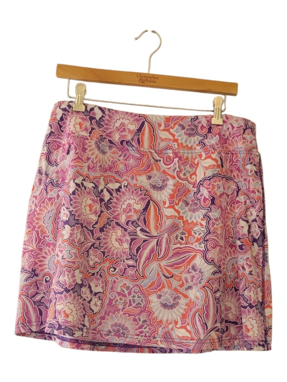 Title Nine Pink & Purple Floral Athleisure Tennis Skort Size L